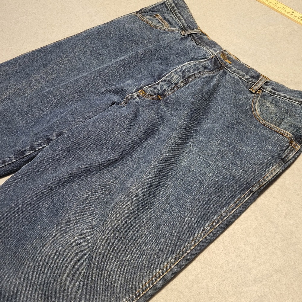 Guide Gear Thinsulate Insulated Lined Jeans Mens 42x29 Blue Denim Red Lining